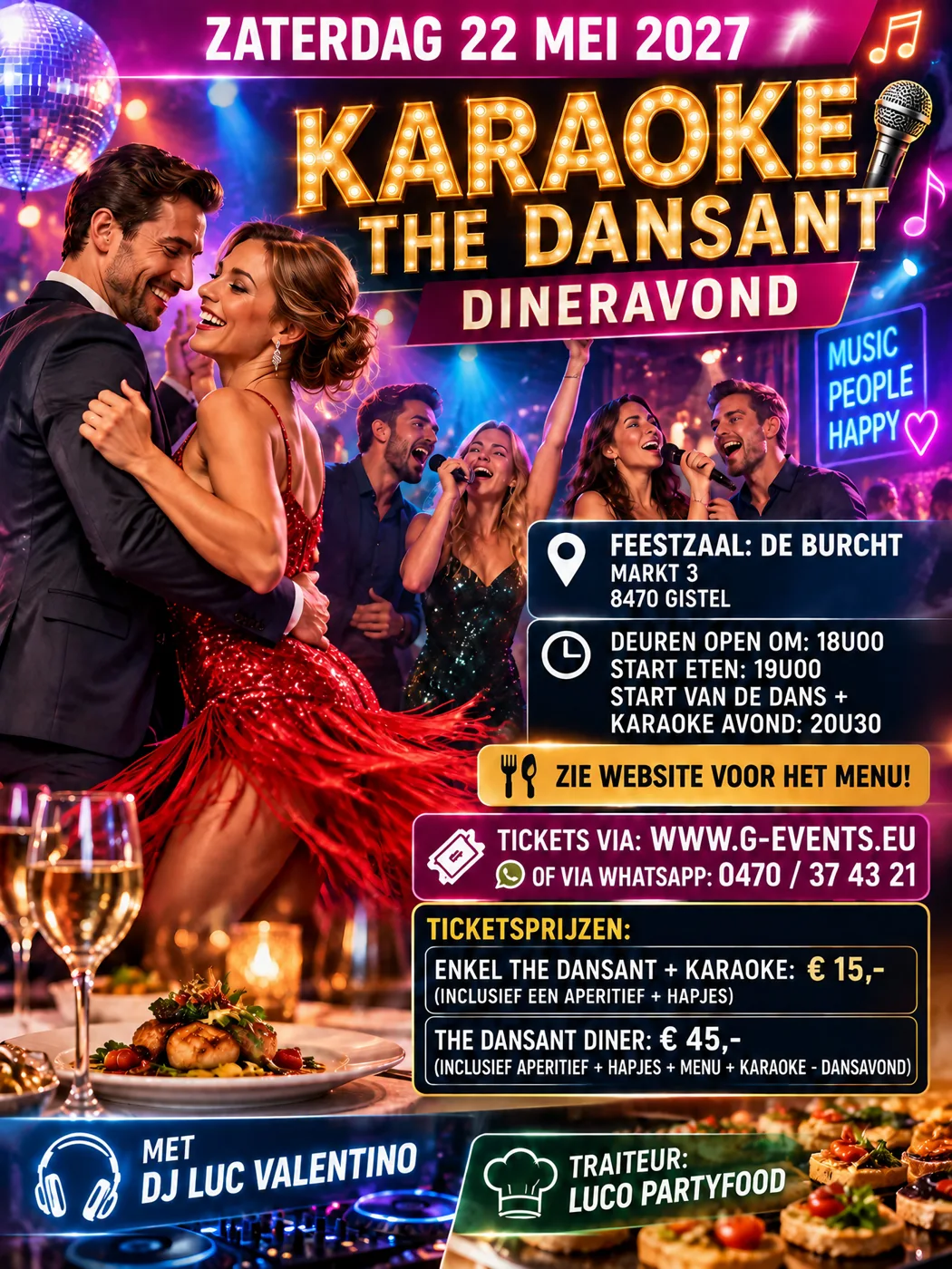 The Dansant: diner, karaoke en dansavond