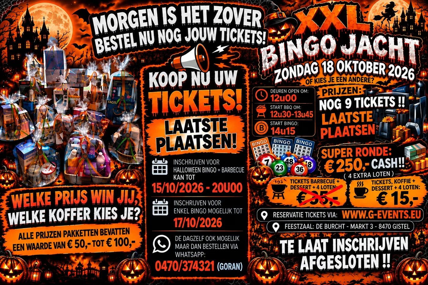 Bingo-namiddagen en bingo-avonden