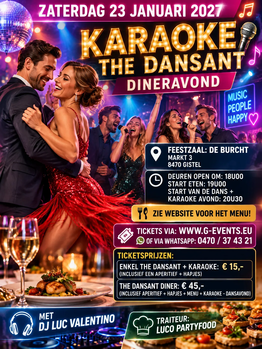 The Dansant: diner, karaoke en dansavond